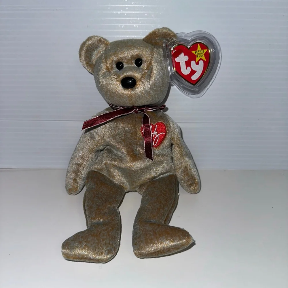 Ty Beanie Baby 1999 Signature Bear Plush Toy Gold Mint Canadian Tush Tag NWT NEW